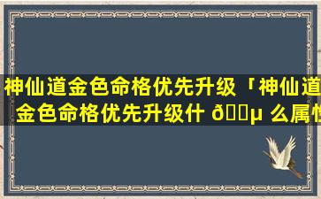 神仙道金色命格优先升级「神仙道金色命格优先升级什 🐵 么属性」